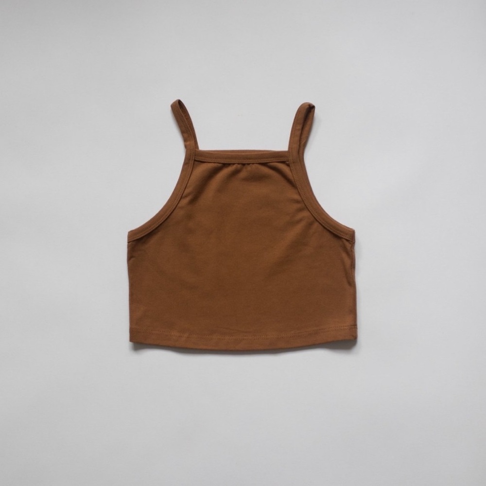 Arq High Neck Crop Tank XS Toffee